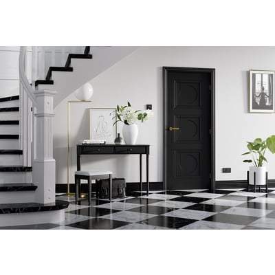 Antwerp Black Primed 3 Panel Interior Door - All Sizes-LPD Doors-Ultra Building Supplies