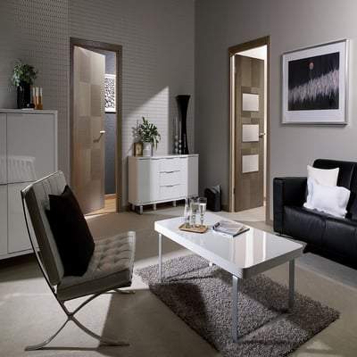 Apollo Chocolate Grey Pre-Finished 3 Glazed Clear Light Panels Interior Door - All Sizes-LPD Doors-Ultra Building Supplies