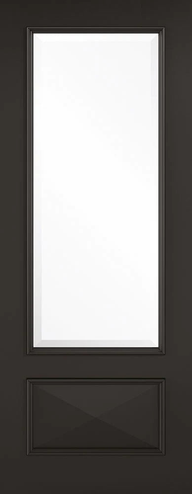 Knightsbridge Black Primed 1 Glazed Clear Light Panel Interior Door - All Sizes