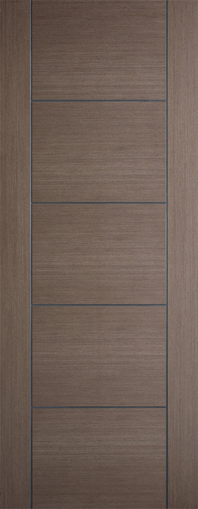 Vancouver Chocolate Grey Pre-Finished 5 Panel Interior Fire Door FD30 - All Sizes