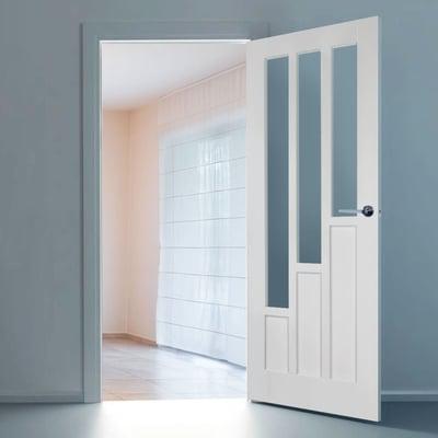 Coventry White Primed 3 Glazed Clear Light Panels - All Sizes-LPD Doors-Ultra Building Supplies