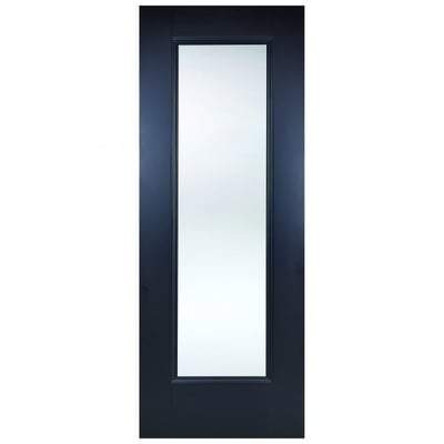 Eindhoven Black Primed 1 Glazed Clear Bevelled Light Panel Interior Door - All Sizes-LPD Doors-Ultra Building Supplies