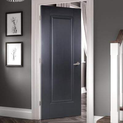 Eindhoven Black Primed 1 Panel Interior Door - All Sizes-LPD Doors-Ultra Building Supplies