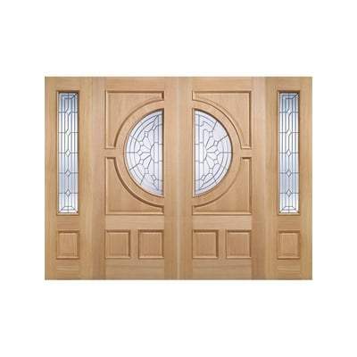 Empress Oak Unfinished 1 Double Glazed Bevelled Zinc Clear Light Panel External Door Sidelight - 457mm x 1980mm-LPD Doors-Ultra Building Supplies