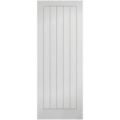 Moulded Textured Vertical White Primed 5 Panel Interior Door - All Sizes-LPD Doors-Ultra Building Supplies