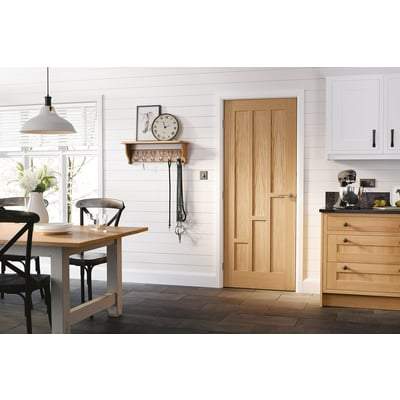 Oak Coventry 6 Vertical Panel Un-Finished Internal Door - All Sizes-LPD Doors-Ultra Building Supplies