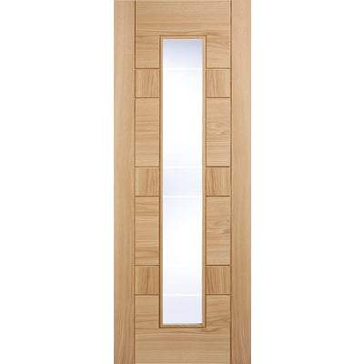 Oak Edmonton 1 Light Panel Glazed Pre-Finished Internal Door - All Sizes-LPD Doors-Ultra Building Supplies