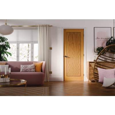 Oak Inlay Pre-Finished Flush Internal Fire Door FD30 - All Sizes-LPD Doors-Ultra Building Supplies