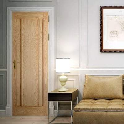 Oak Lincoln Panelled Un-Finished Internal Fire Door FD30 - All Sizes-LPD Doors-Ultra Building Supplies