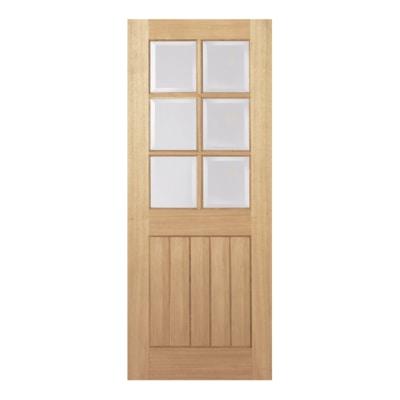 Oak Mexicano 6 Light Clear Bevelled Panel Pre-Finished Internal Door - All Sizes-LPD Doors-Ultra Building Supplies