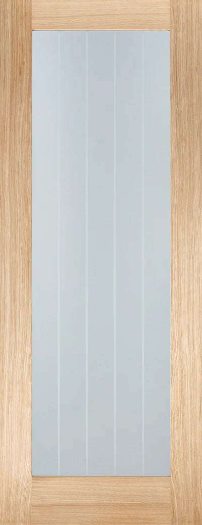 Oak Mexicano Pattern 10 Glazed Un-Finished Internal Door - All Sizes