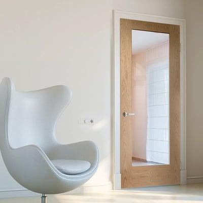 Oak Pattern 10 - 1 Glazed Clear Light Panel Un-Finished Internal Door - All Sizes-LPD Doors-Ultra Building Supplies