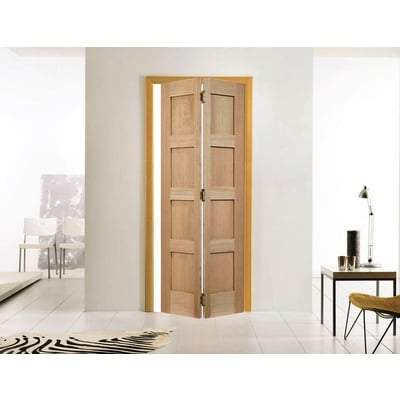 Oak Shaker 4 Panel Bi-Folding Un-Finished Internal Door - All Sizes-LPD Doors-Ultra Building Supplies