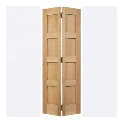 Oak Shaker 4 Panel Bi-Folding Un-Finished Internal Door - All Sizes-LPD Doors-Ultra Building Supplies