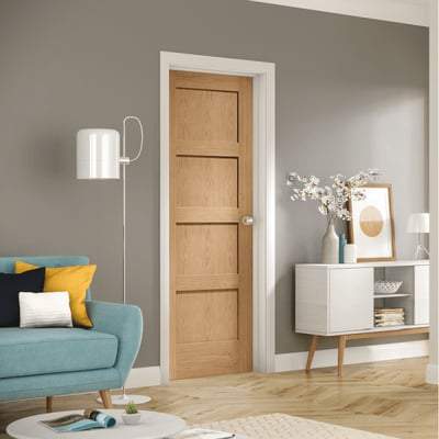 Oak Shaker 4 Panel Pre-Finished Internal Door - All Sizes-LPD Doors-Ultra Building Supplies