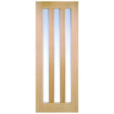 Oak Utah 3 Frosted Light Panel Pre-Finished Internal Door - All Sizes-LPD Doors-Ultra Building Supplies