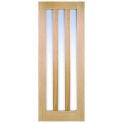 Oak Utah 3 Frosted Light Panel Un-Finished Internal Door - All Sizes-LPD Doors-Ultra Building Supplies