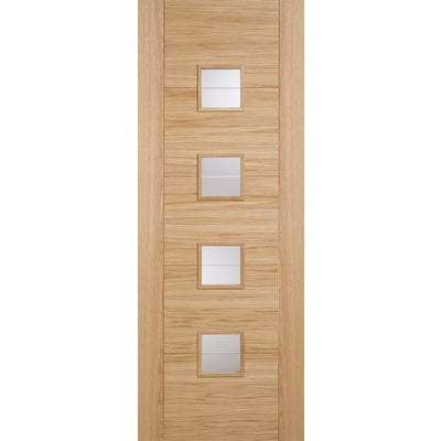 Oak Vancouver 4 Light Brilliant Cut Glass Pre-Finished Internal Door - All Sizes-LPD Doors-Ultra Building Supplies