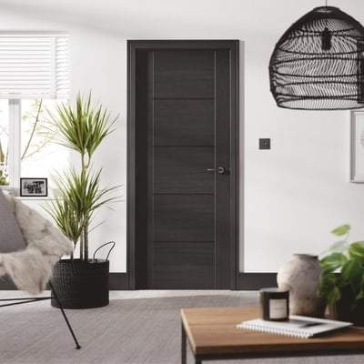 Vancouver Charcoal Black Pre-Finished 5 panel Interior Door - All Sizes-LPD Doors-Ultra Building Supplies
