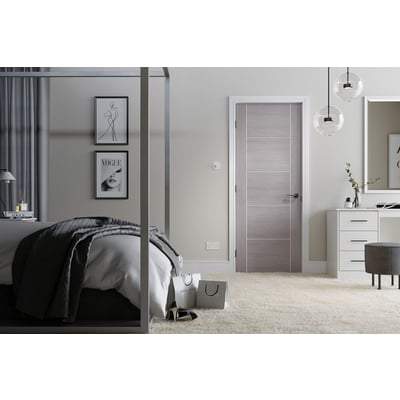 Vancouver Light Grey Pre-Finished 5 Panel Interior Fire Door FD30 - All Sizes-LPD Doors-Ultra Building Supplies