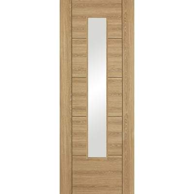 Vancouver Oak Laminated 1 Glazed Clear Light Panel Interior Door - All Sizes-LPD Doors-Ultra Building Supplies