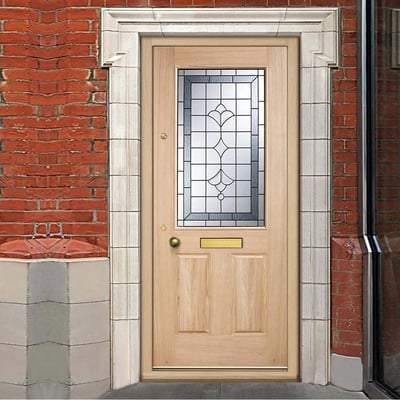 Winchester Oak Unfinished 1 Part Obscure Double Glazed Light Panel External Door - All Sizes-LPD Doors-Ultra Building Supplies